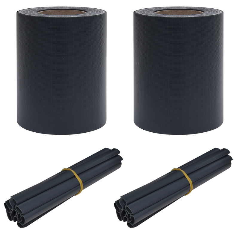 Garten Sichtschutzwände 2 Stück PVC 35x0,19 m Matt Dunkelgrau