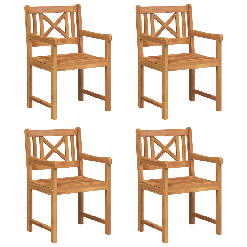 Gartenstühle 4 Stück 56x55.5x90 cm Massivholz Akazie
