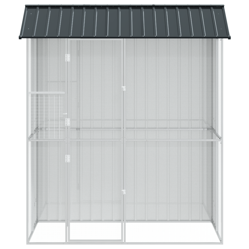 Vogelvoliere Anthrazit 215x110x247 cm Stahl