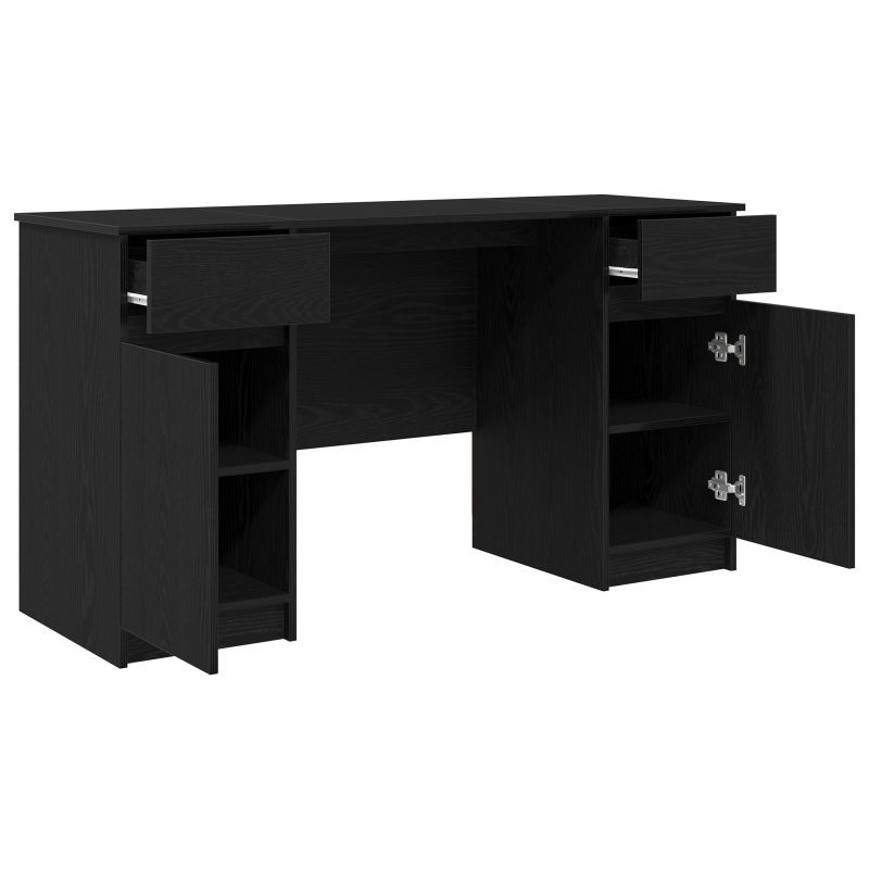 Schreibtisch Schwarz Eiche 140x49x76 cm Holzwerkstoff