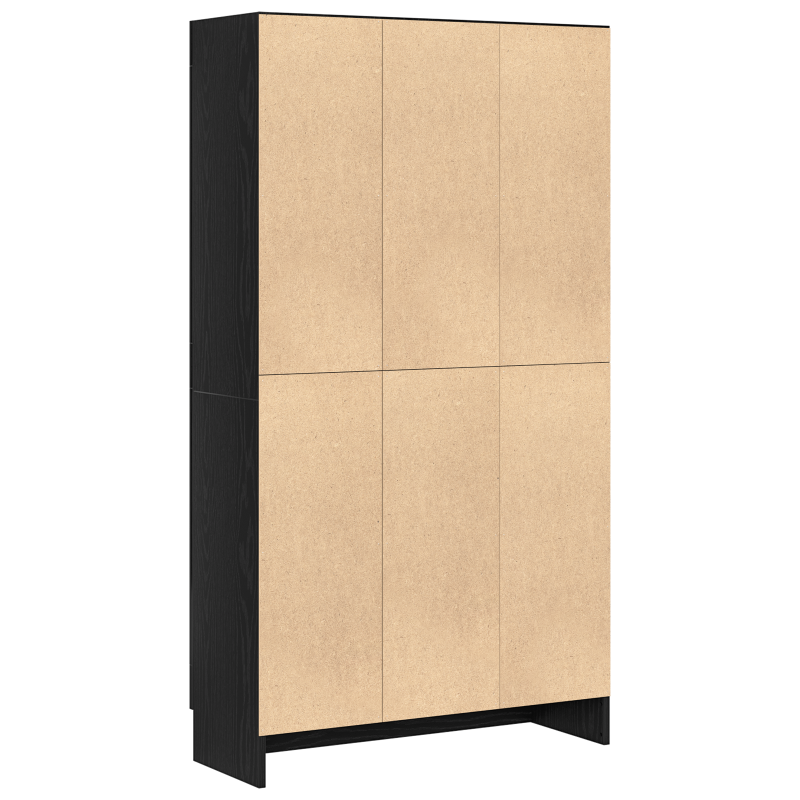 Bücherregal Schwarz Eiche 82,5x30,5x150 cm Holzwerkstoff