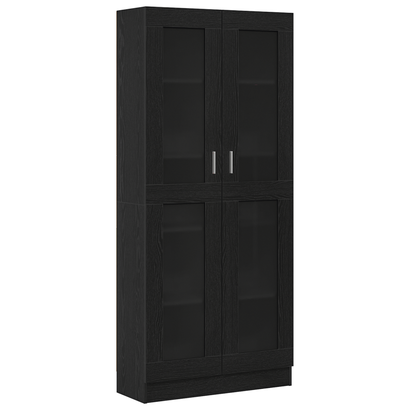 Bücherregale 2er Set Schwarz Eiche 82,5x30,5x185 cm Holzwerkstoff