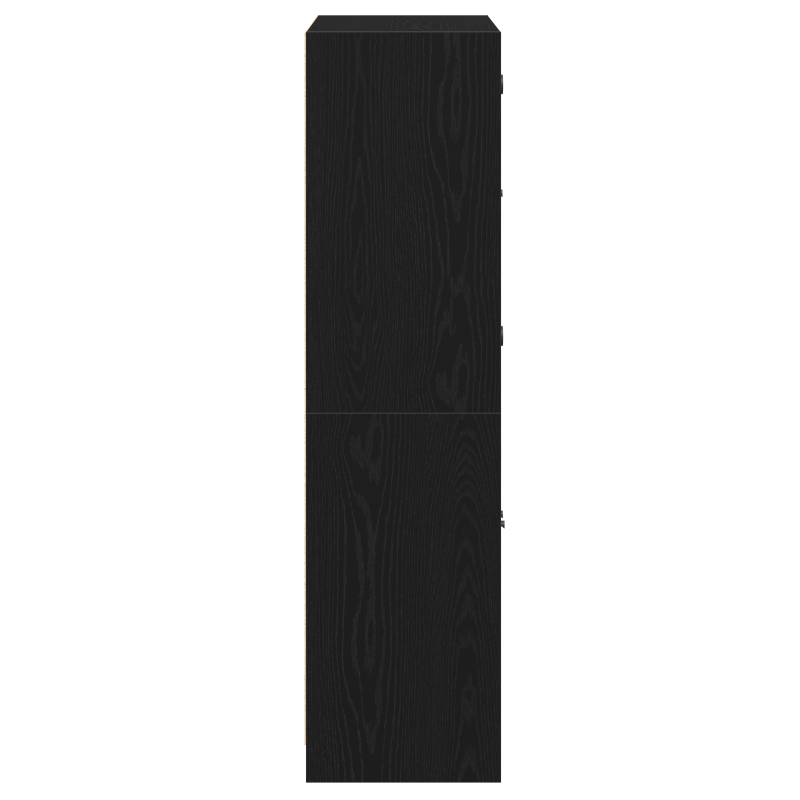 Hochschrank mit Türen Schwarz Eiche 68x37x142 cm Holzwerkstoff