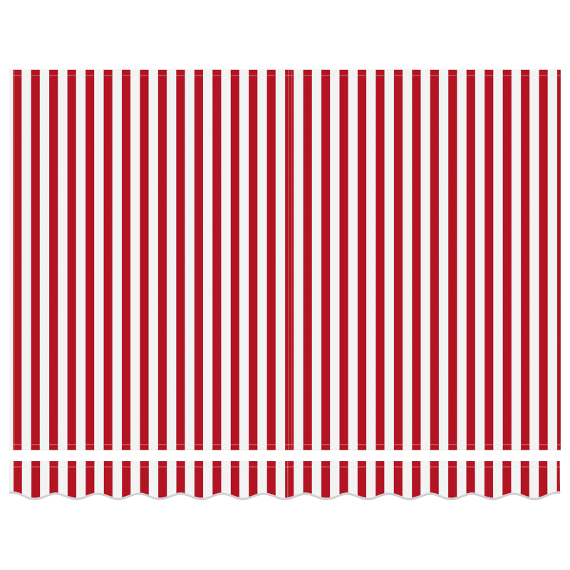 Manuelle einziehbare Markise mit LED Rot-Weißen Streifen 350x250 cm