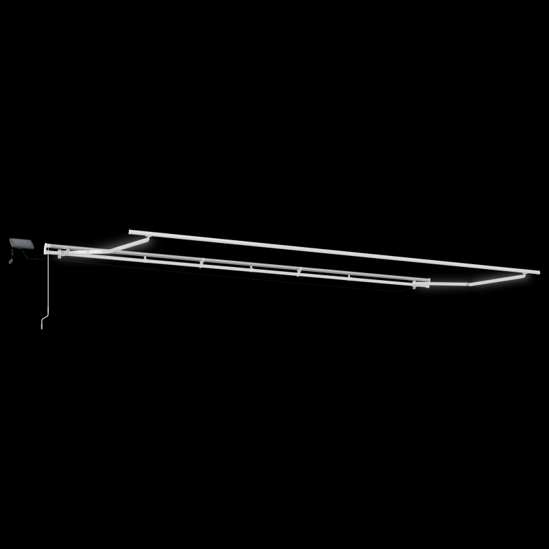 manuelle einziehbare Markise mit LED, gestreift in mehreren Farben, 600x300 cm