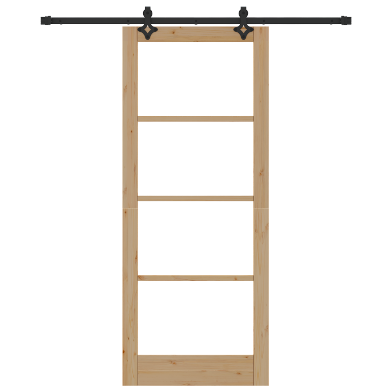 Schiebetür mit Hardware-Set ORKDALMassivholz & Glas