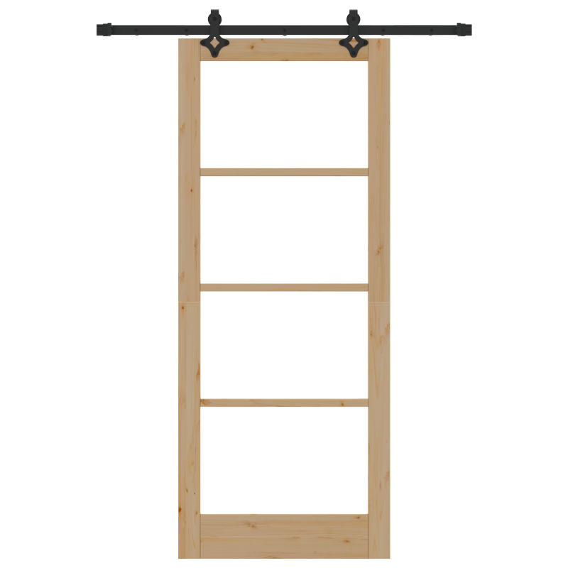 Schiebetür mit Beschlagset 86x211 cm Massivholz Kiefer