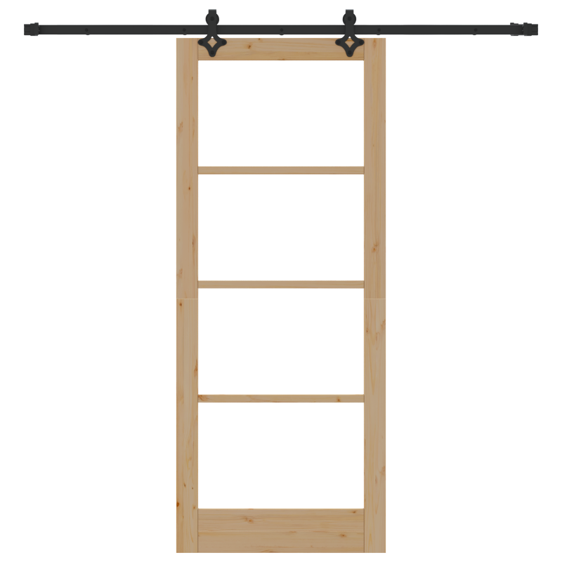 Schiebetür mit Hardware-Set 86x211 cm Massivholz Kiefer