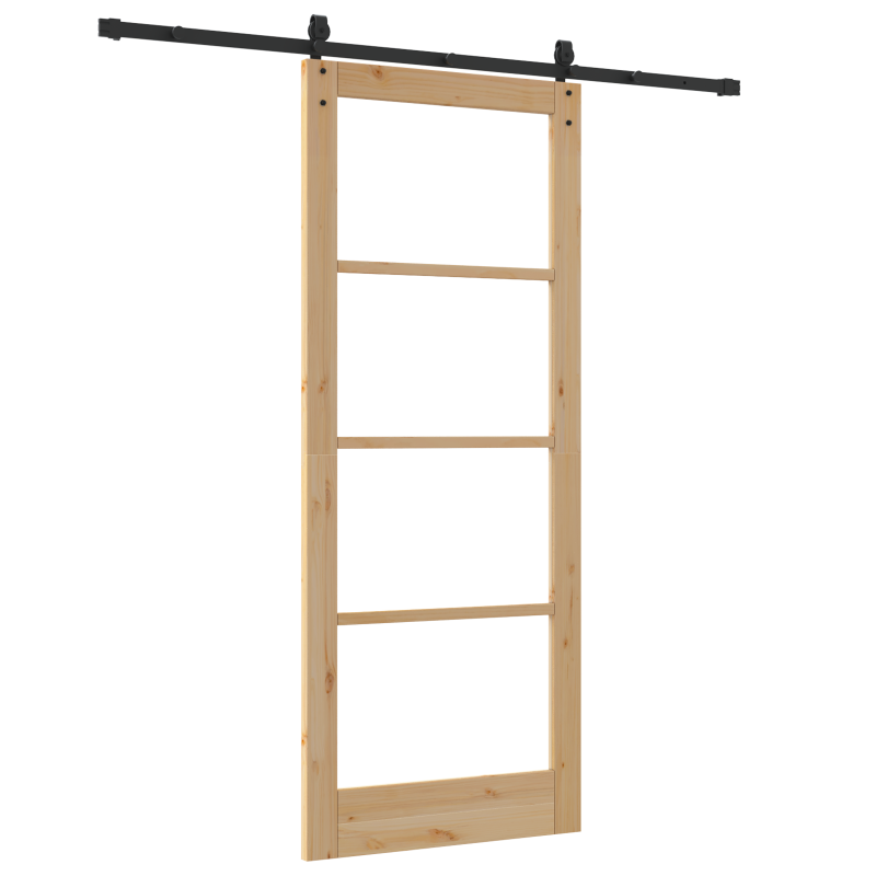 Schiebetür mit Zubehörset 86x211 cm Massivholz Kiefer