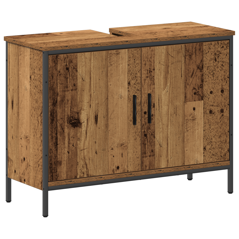 3-teiliges Badezimmermöbel Set Altholz