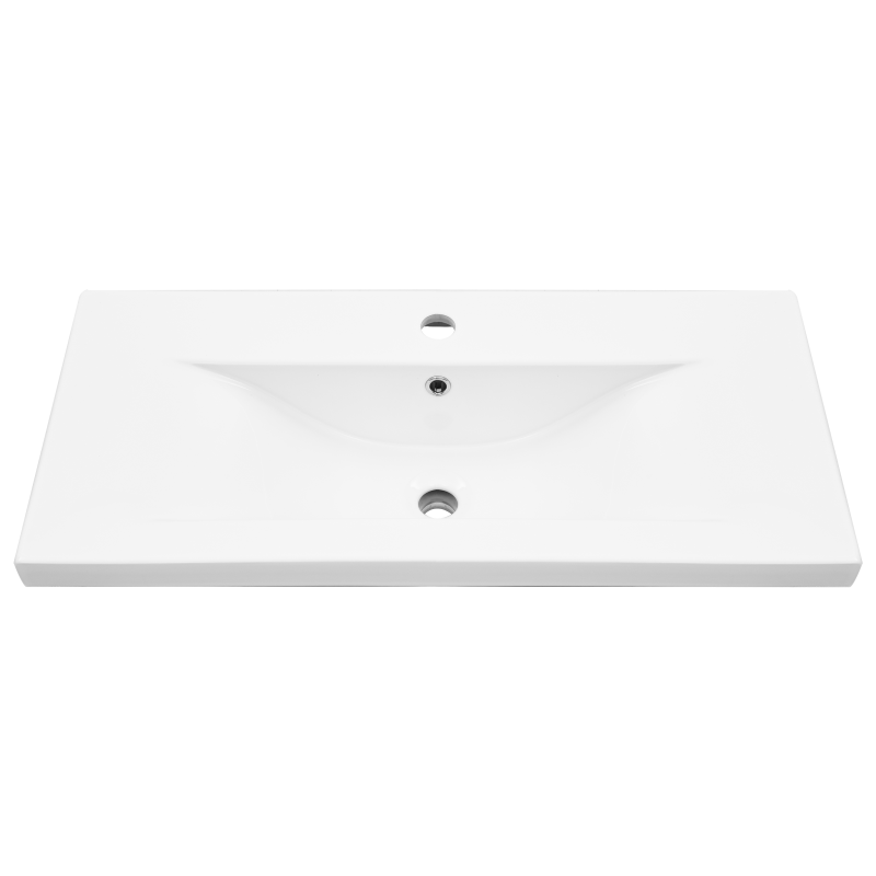 Badezimmer Waschbecken Schrank mit integriertem Becken Altholzfurnier