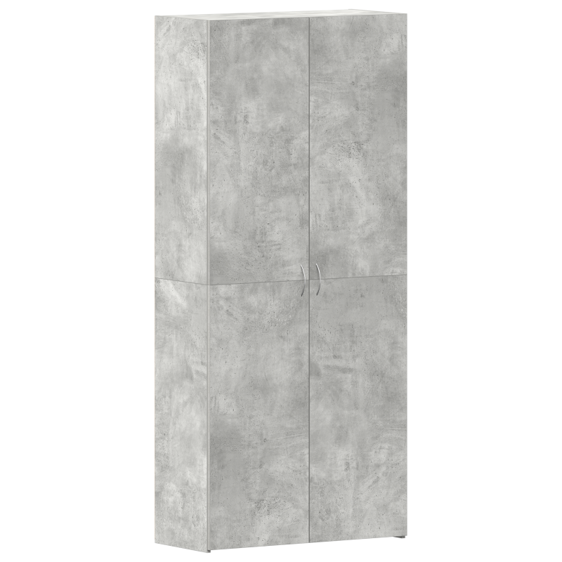 Schuhschrank Beton Grau 80x35,5x180 cm Holzwerkstoff
