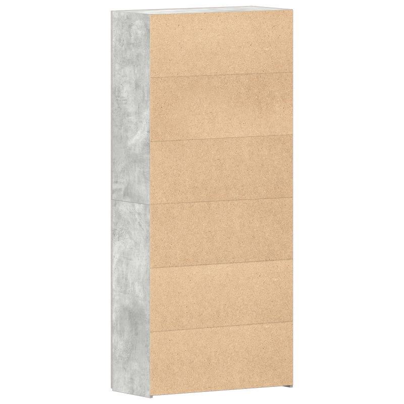 Schuhschrank Beton Grau 80x35,5x180 cm Holzwerkstoff