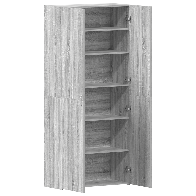 Schuhschrank Grau Sonoma 80x35,5x180 cm Holzwerkstoff