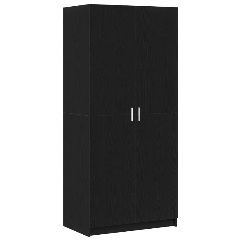 Kleiderschrank Schwarz Eiche 80x51x180 cm Werkstoff