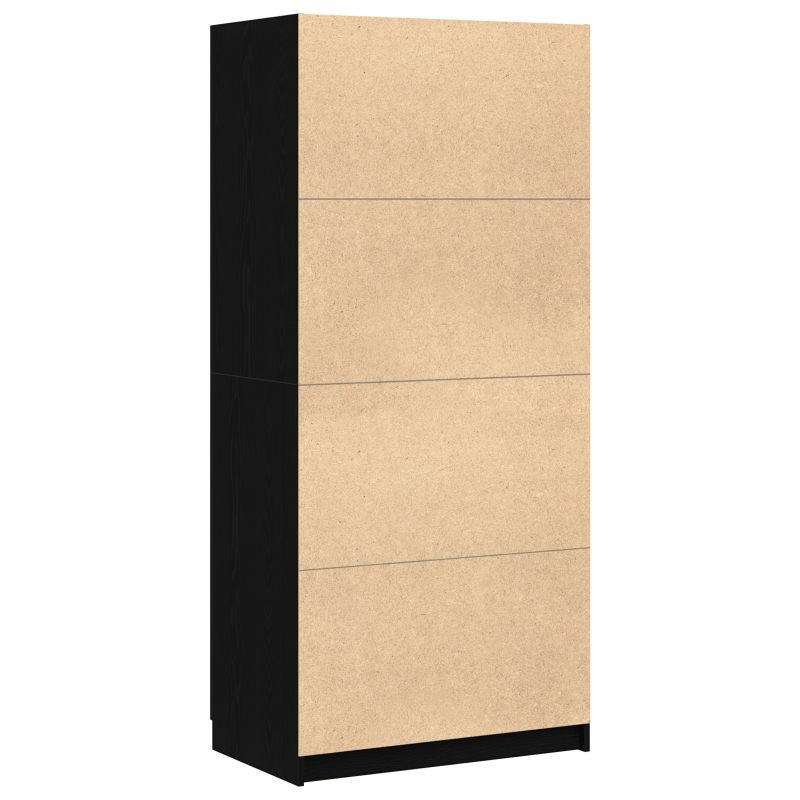 Kleiderschrank Schwarz Eiche 80x51x180 cm Werkstoff
