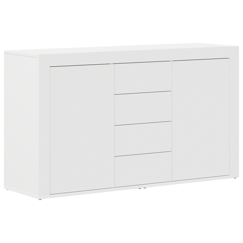 Weißes Sideboard Weiß Holz 120 x 36 x 69 cm Stauraum