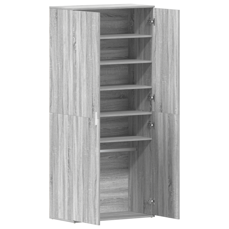 Schuhschrank Grau Sonoma 80x39x180 cm Holzwerkstoff