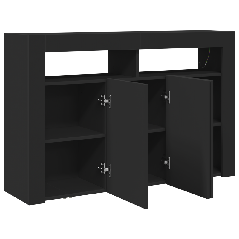 Sideboard Schwarz Engineered Wood 116 x 30 x 75 cm Rechteckig