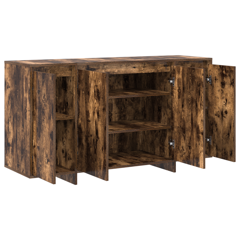 Geräumiges Eichen-Sideboard Geräucherte Eiche Holz 135 x 41 x 75 cm