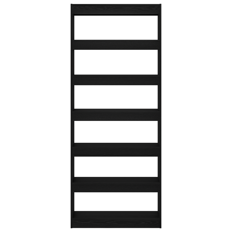 schwarzes Eichenregal Schwarzeiche Holzwerkstoff 80 x 30 x 198 cm