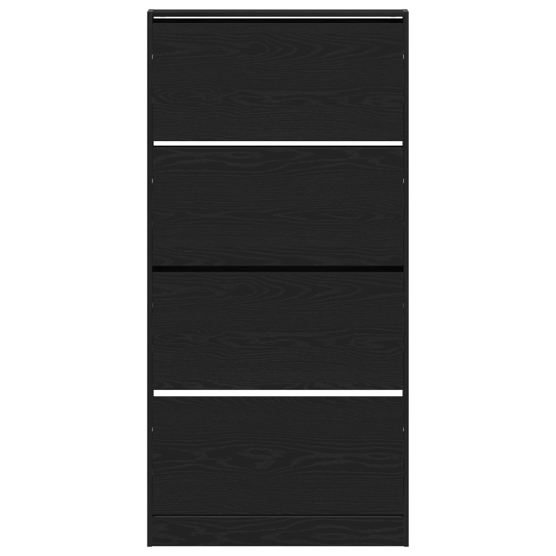 Schuhschrank Schwarzes Eichenholz Holzwerkstoff 80 x 21 x 163,5 cm