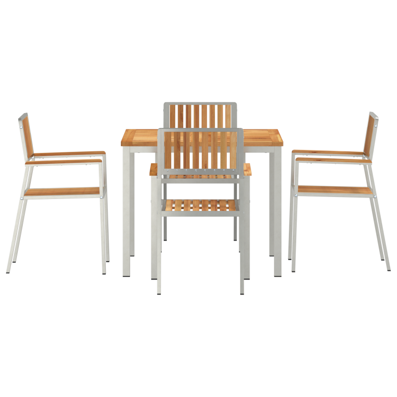 5-teilige Garten Essgruppe Massivholz Teak