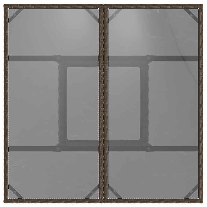 3-teilige Garten Essgruppe Braun Poly Rattan