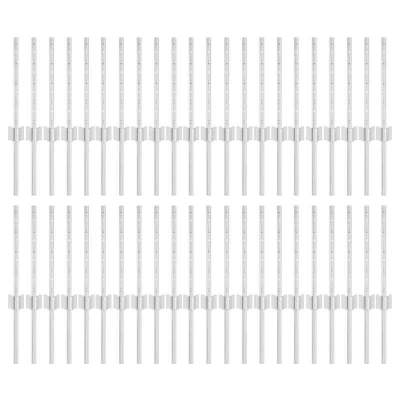 Zaunpfosten 44 Stk U-Kanäle Silber 80 cm Stahl
