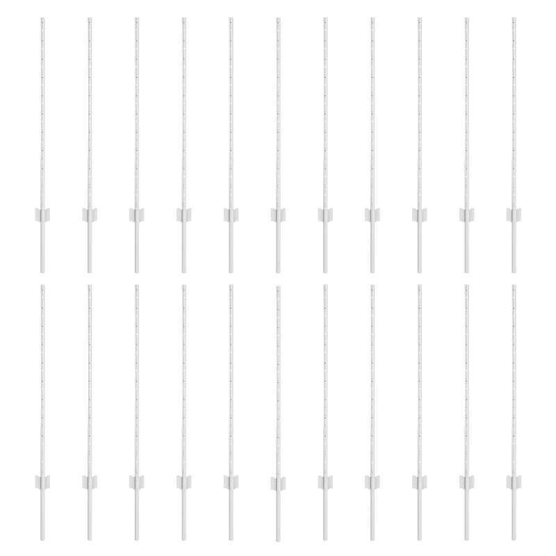 Zaunpfosten 44 Stück U-Kanal Silber 140 cm Stahl