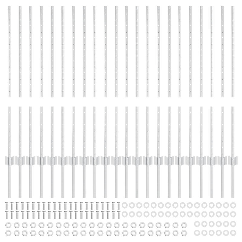Zaunpfosten 44 Stück U-Kanal Silber 140 cm Stahl