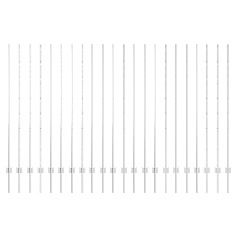 Zaunpfosten 44 Stück U-Kanal Silber 200 cm Stahl