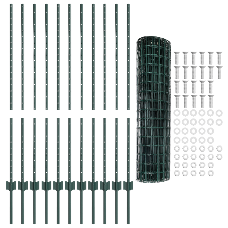 Gartenzaun-Set Set mit 2 Grün Polyethylen 25 x 1,2 m Langlebig