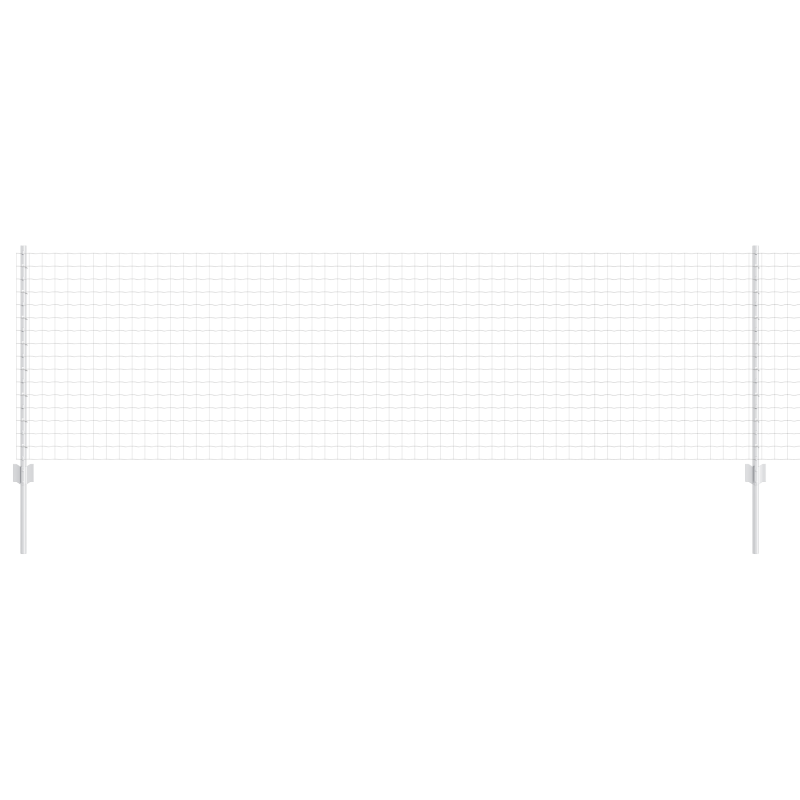 Euro Zaun mit 5 U Pfosten Silber 0,8x10 m Stahl