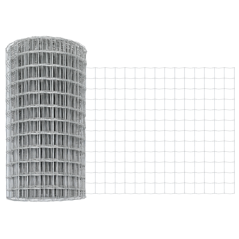 Euro Zaun mit 5 U Pfosten Silber 0,8x10 m Stahl