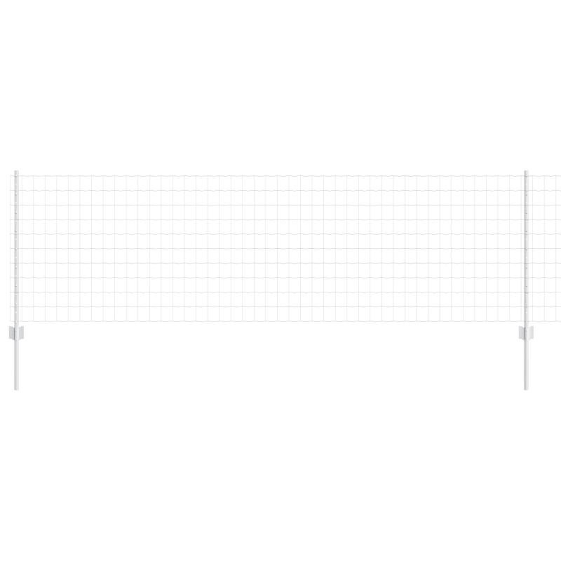 Euro-Zaun mit 5 U-Posts Silber 0,8x10 m Stahl