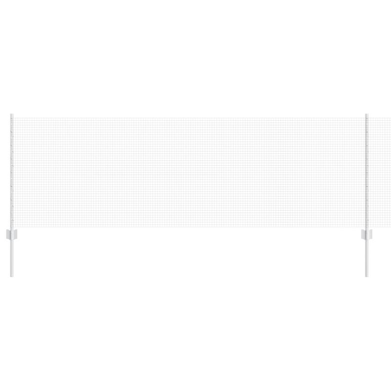 Geschweißter Drahtzaun mit 5 U-Pfosten Silber 0.8x10 m Stahl