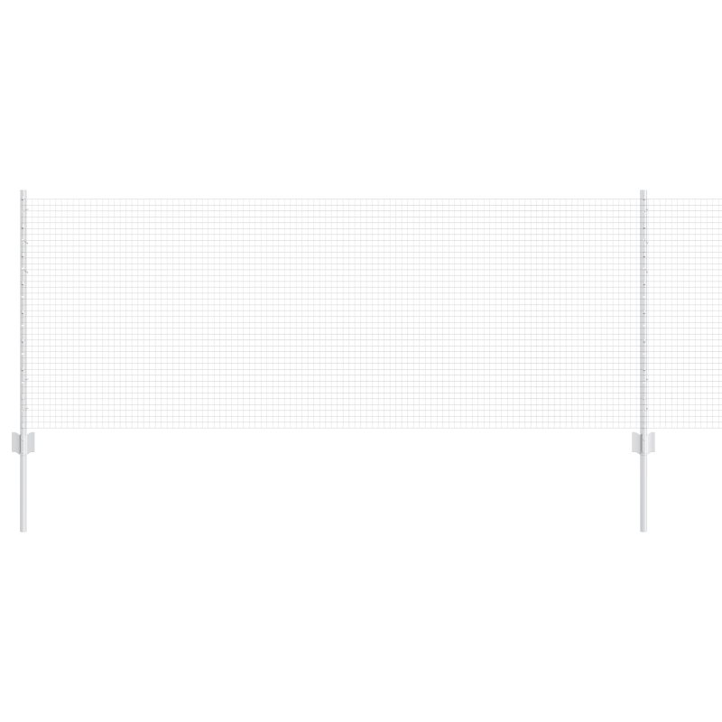 Schweißdrahtzaun mit 5 U-Posts Silber 0,8x10 m Stahl