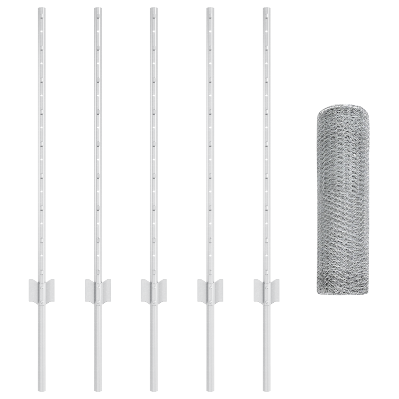 Zaunpfosten 5 Stück U-Kanal 80 cm Verzinkter Stahl