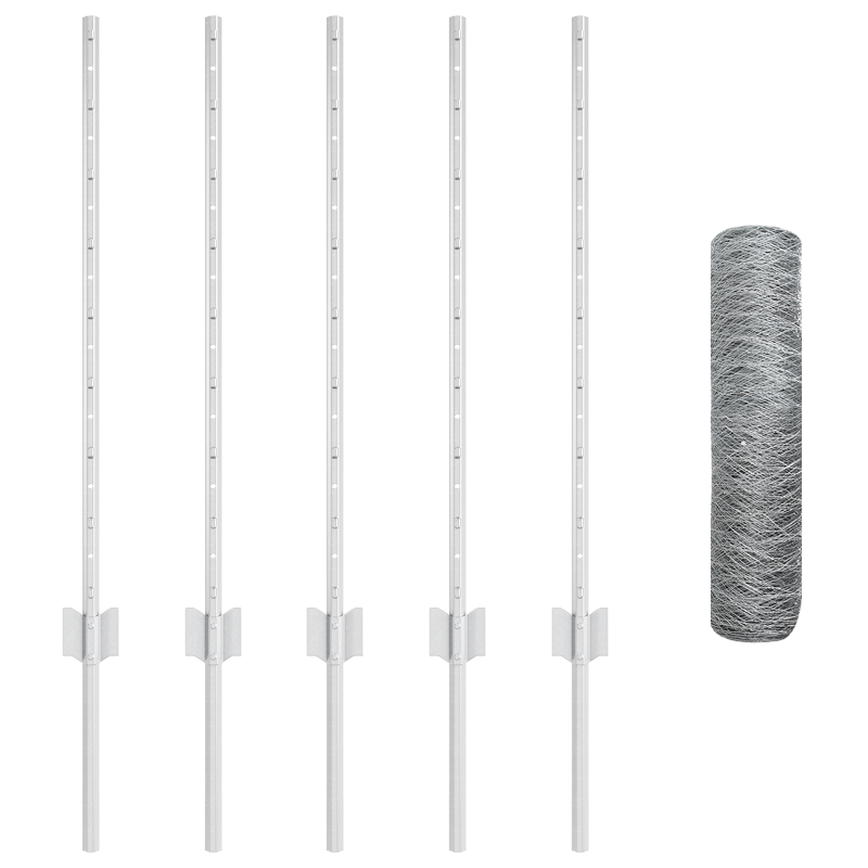 Zaunpfosten 5 Stück U-Kanal 80 cm aus verzinktem Stahl