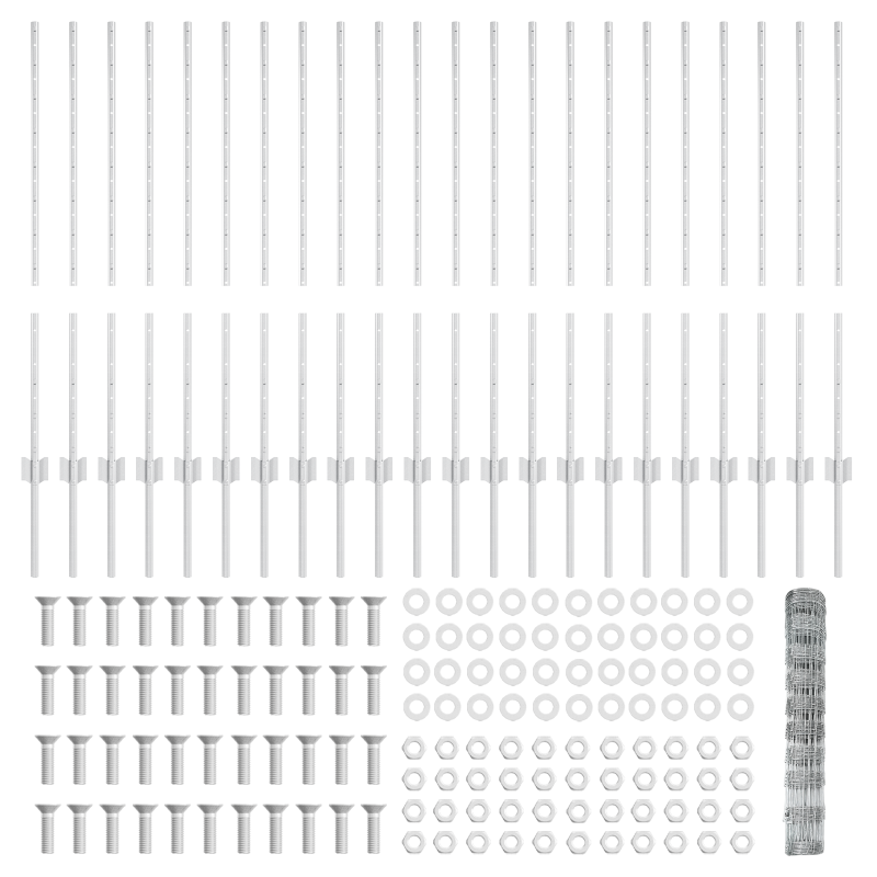 Zaunpfosten 22 Stück U-Kanal 100 cm Verzinkter Stahl