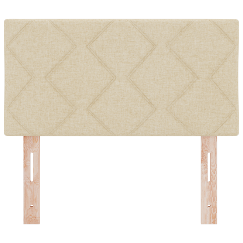 LED Kopfteil Diamantblock Design Creme 80 cm Stoff