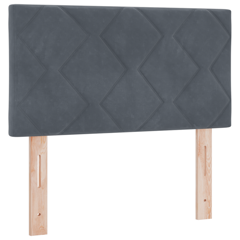 LED Kopfteil Diamantblöcke Design Dunkelgrau 80 cm Samt