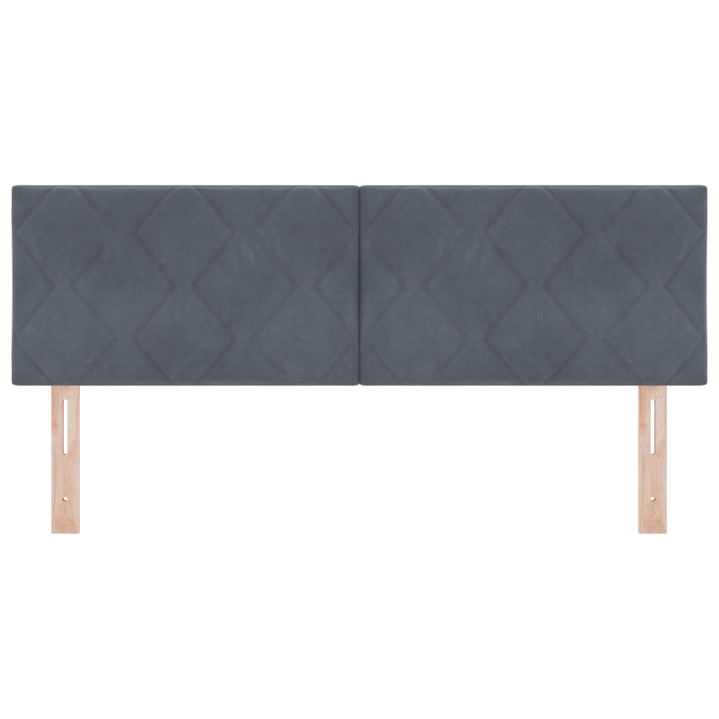 LED Kopfteil Diamantblock Design Dunkelgrau 144 cm Samt