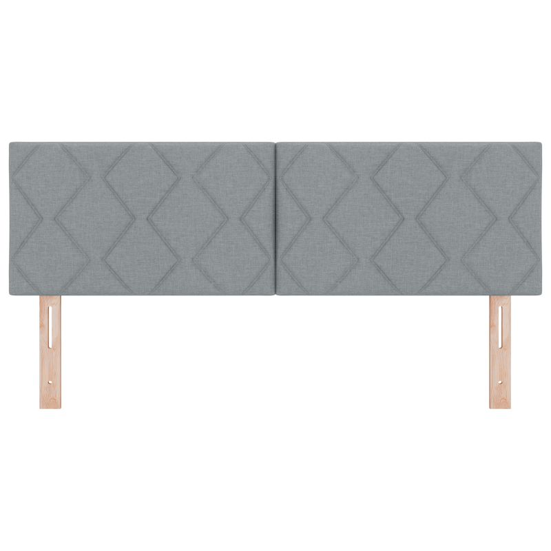 LED Kopfteil Diamantblock Design Hellgrau 160 cm Stoff