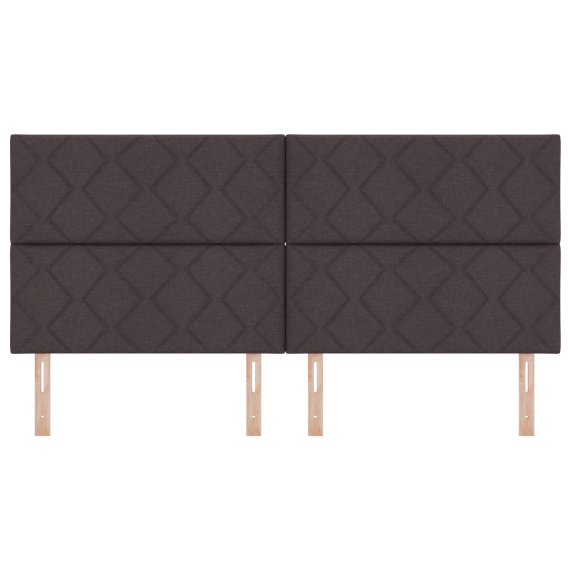 LED Kopfteil Diamantblock Design Dunkelbraun 200 cm Stoff