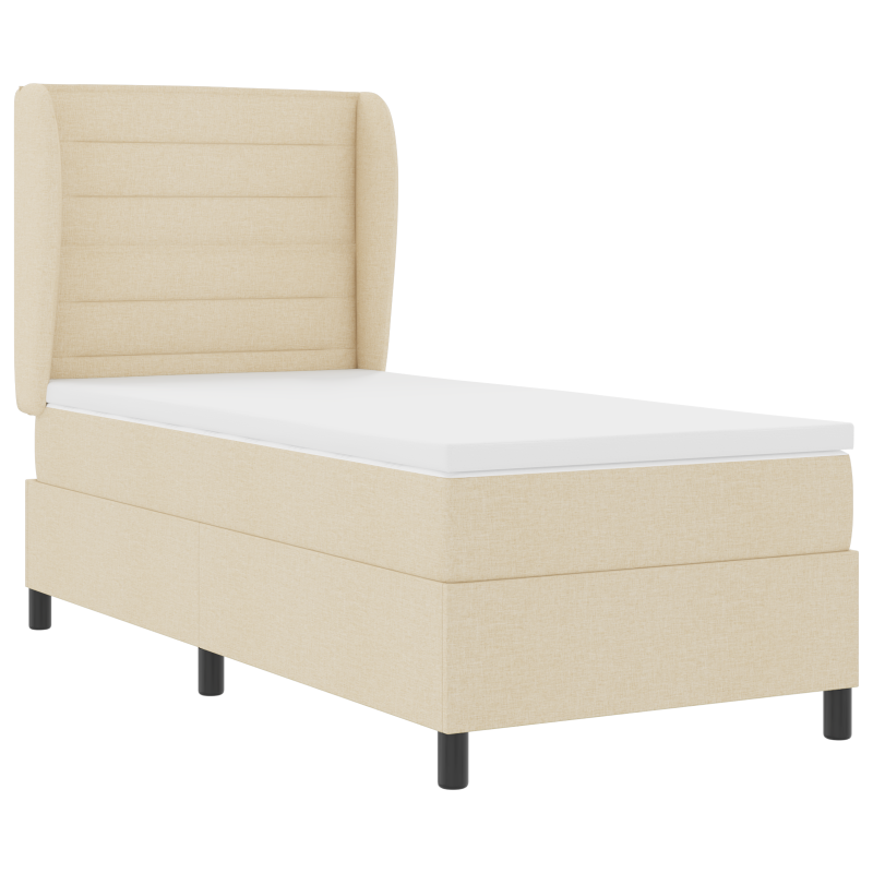 Boxspringbett mit Matratze Creme 80x200 cm Stoff