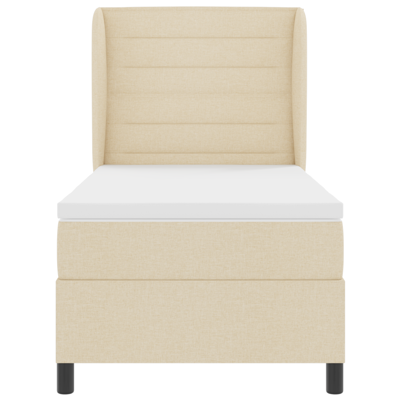 Boxspringbett mit Matratze Creme 80x200 cm Stoff