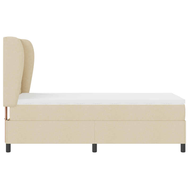 Boxspringbett mit Matratze Creme 80x200 cm Stoff