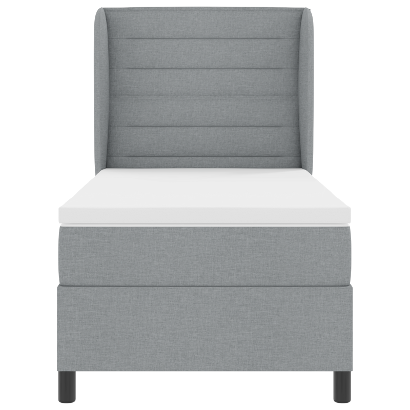 Boxspringbett mit Matratze Hellgrau 100x200 cm Stoff